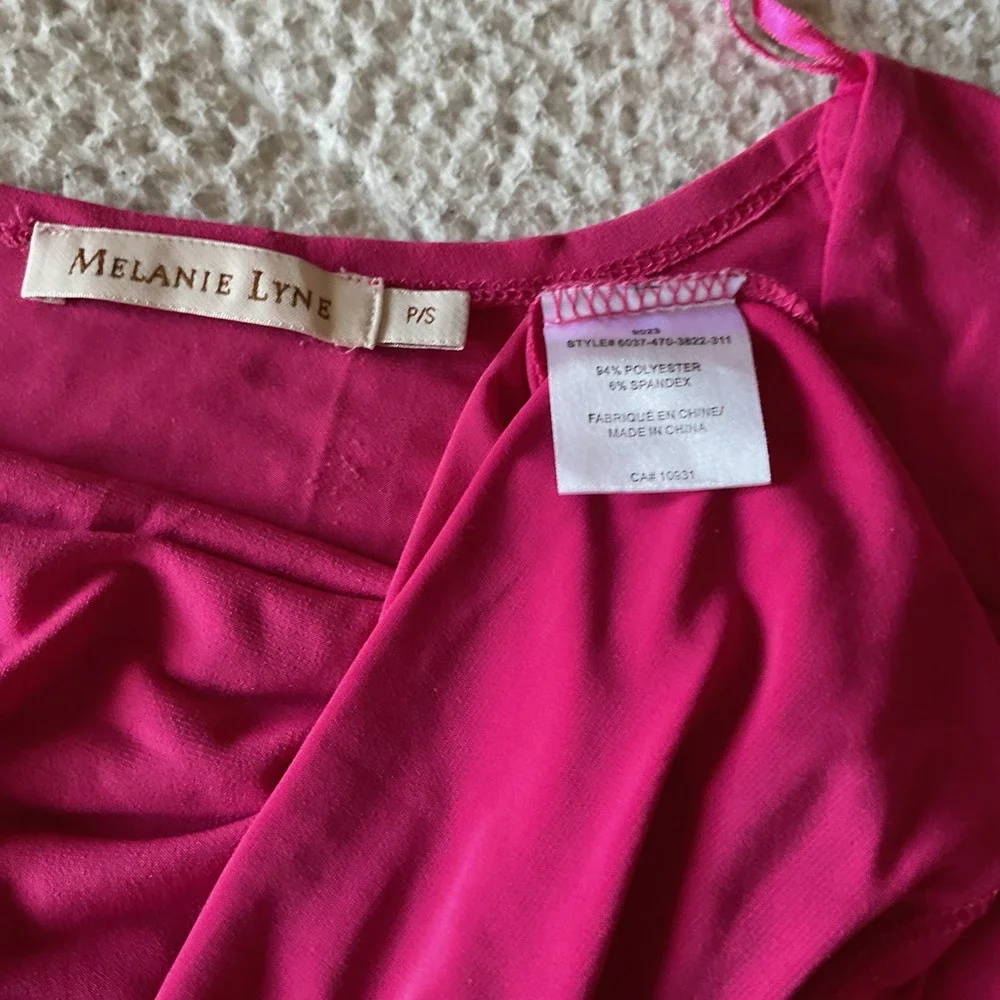 Melanie Lyne Blouse Womens P/S Pink Excellent Cowl Neck Cap Sleeve Top - Picture 2 of 3